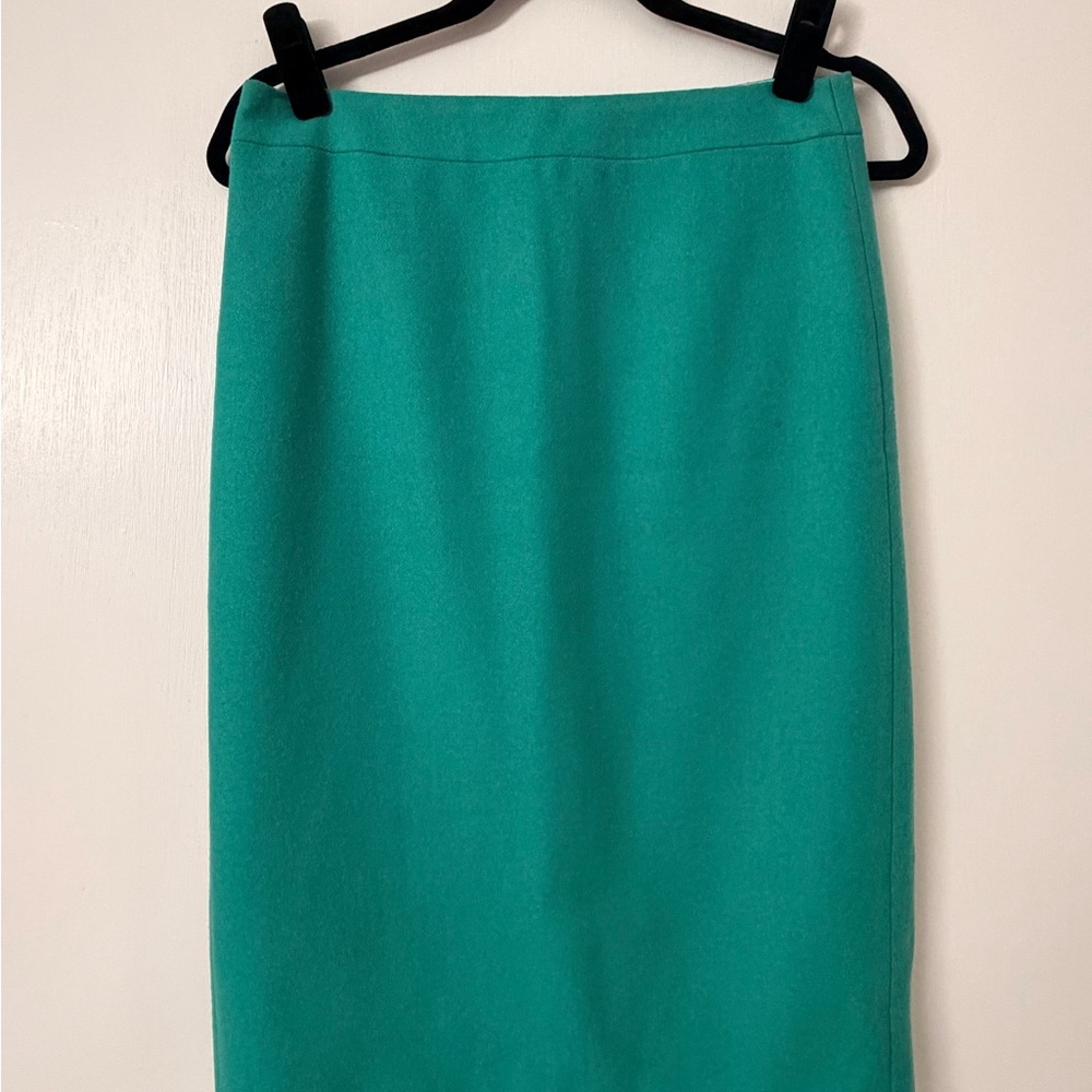 J.Crew Teal Wool Pencil Skirt, Size 4